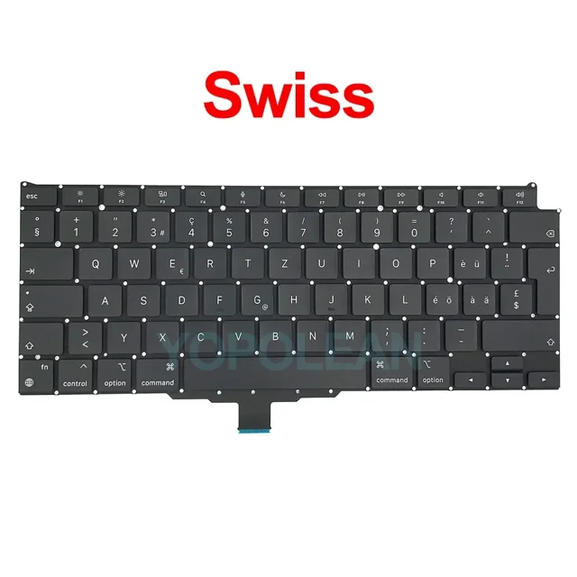 New Laptop A2337 Keyboard For Macbook Air 13" M1 A2337 Keyboard Replacement US UK FR SP IT DE RU AE Layout 2020 Year Swiss