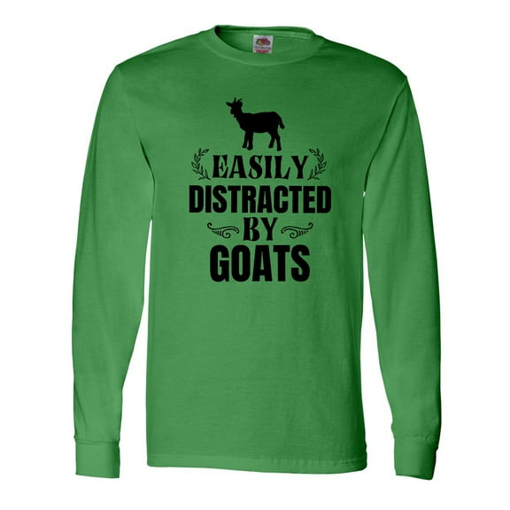 Inktastic Easily Distracted by Goats Long Sleeve T-Shirt