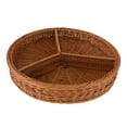 thumbnail image 3 of Hand Woven Serving Basket Imitation Rattan Bread Basket Snack Tray, Handmade Wicker Storage Baskets for Fruits, Vegetables 3 grids, 3 of 8