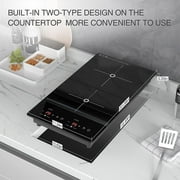 VBGK Double Induction Cooktop, 2000W 2 Burner Electric Countertop 12 inch Hot Plate with Touch Control, Timer, Child Lock for Home Kitchen Cooking