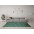 thumbnail image 3 of Ahgly Company Machine Washable Indoor Round Oriental Turquoise Blue Industrial Area Rugs, 6' Round, 3 of 4
