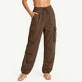 thumbnail image 2 of LAJPXKHY Cargo Pants for Women Joggers Workout Baggy Drawstring High Elastic Waisted Wide Leg Running Hiking Trousers with Pockets, 2 of 6