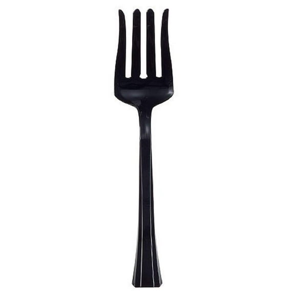 Black heavy weight plastic serving fork 12":1CT
