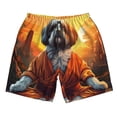thumbnail image 2 of Honeii's Cartoon Puppy Sunset Print Men's Casual Shorts with Drawstring，Swim Trunks Quick Dry Beach Shorts, 2 of 5