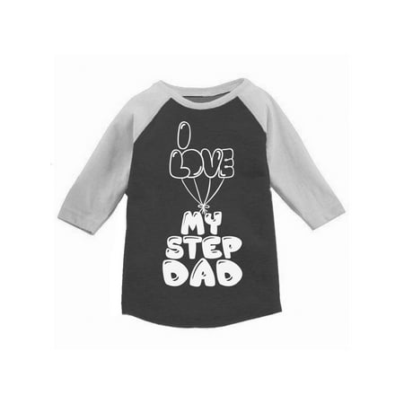 Awkward Styles I Love my Step Dad Raglan for Kids Lovely Balloons Children's Gifts Best Father Ever Raglan I Love my Daddy Clothing for Kids Step Parents Clothing Cute Youth Raglan for Boys Girls (Best Gift For My Parents)