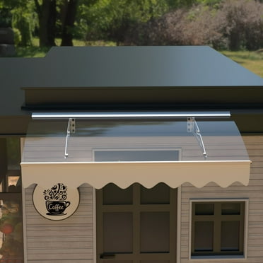 Door Awnings Exterior, 47" x 34" Window Awning with Rain Snow Sunlight UV Protection, UPF 80 , Outdoor Overhead Awning Canopy Exterior for Wooden Wall House