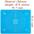 thumbnail image 4 of Gixusil Silicone Pastry Mat Rolling Pin Mat with Measurements Nonstick Kneading Board for Rolling Dough Reusable Thicken Pad Pie Bread Cookie Sheet Baking Oven Mat Placement Pad 15.75*19.68Inch（Blue), 4 of 6