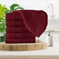 thumbnail image 3 of MALLONI HOME Ultra Soft 6-Piece Hand Towel Set 16x28 - 100% Ringspun Cotton - Durable & Highly Absorbent Hand Towels - Ideal for use in Bathroom, Kitchen, Gym, Spa & General Cleaning - Burgundy, 3 of 6