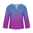 thumbnail image 5 of HomeDM Women's Long Sleeve V Neck Shirts Casual Button Down Tops Loose Fit Summer Fall Tee Shirts S-3XL, 5 of 5