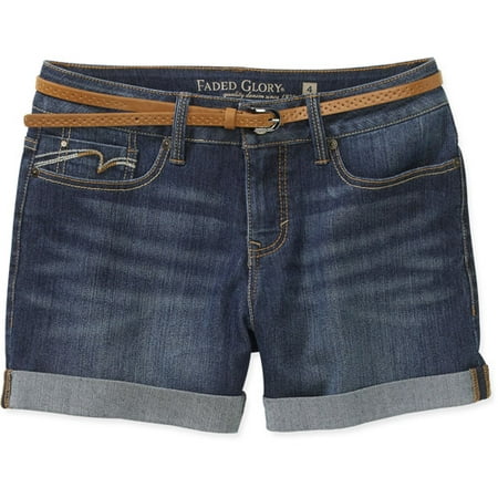 Faded Glory Womens Belted Denim 4.5" Sho