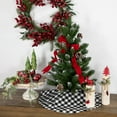 thumbnail image 3 of Northlight 20" White and Black Buffalo Plaid Mini Christmas Tree Skirt, 3 of 6