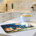 thumbnail image 6 of FREEAMG Dish Drying Mat, Spooky Pumpkins Microfiber Kitchen Dish Pads Super Absorbent Dish Drainer Mat Fast Drying Heat-resistant Drying Mat for Kitchen Counter, 16"x18", 6 of 7