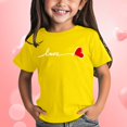 thumbnail image 2 of Linfrsh Girls Boys Summer Tops Trendy Short Sleeve T-Shirt Casual Crew Neck Daily Shirt for Kids Toddler Children Cute Graphic Print Tee Blouse Yellow,3-4 t, 2 of 6