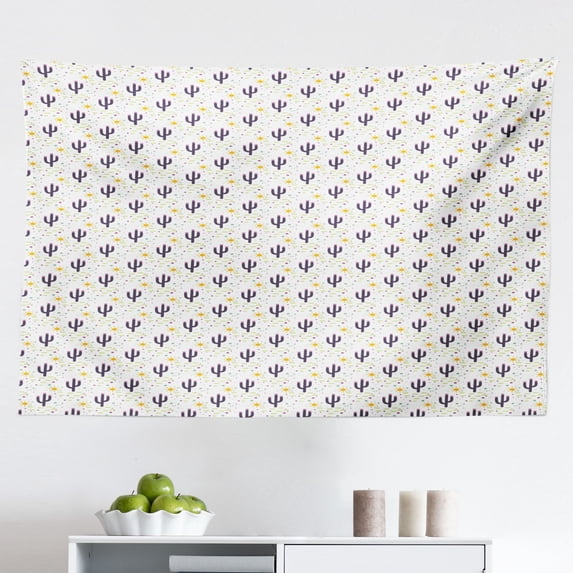 Blue and White Tapestry, River of Stars Pouring Down from a Mountain Landscape, Fabric Wall Hanging Decor for Bedroom Living Room Dorm, 2 Sizes, Dark Blue and White, by Ambesonne