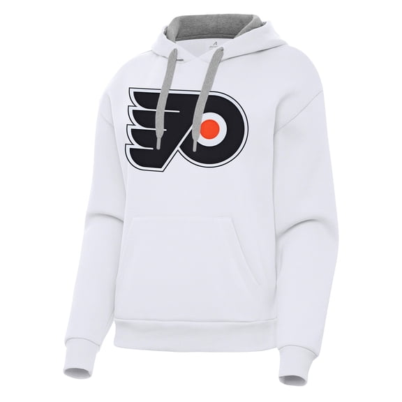 Women's Antigua White Philadelphia Flyers Victory Pullover Hoodie