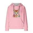 thumbnail image 2 of Women Trendy Hoodies Plus Size S-5XL Waffle Knit Christmas Sweatshirt Pink Hooded Pullover Sweater with Pocket (L, Pink 01), 2 of 6