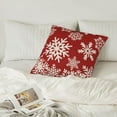 thumbnail image 4 of Christmas Pillow Covers 18X18 Inch Set of 2 Snowflake Christmas Decor Pillow Covers Christmas Red Throw Pillows Winter Farmhouse Cushion Cases Linen for Home Decor Sofa Couch Living Room, 4 of 6