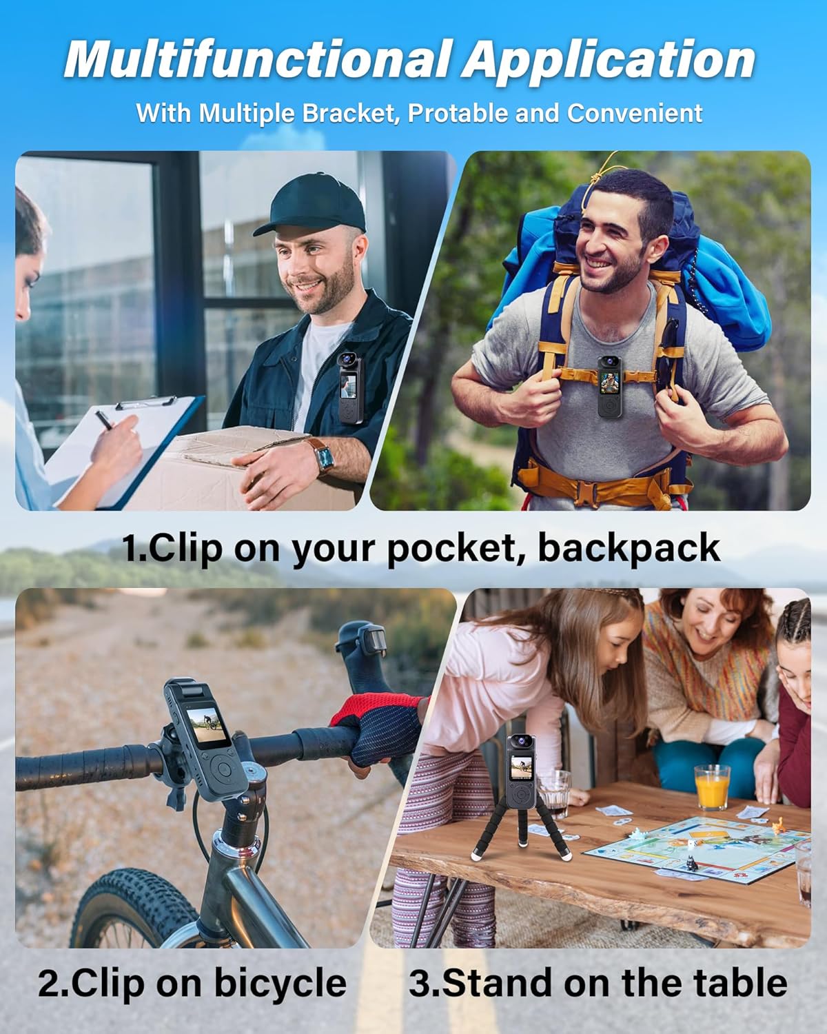 MUSICOZY WiFi Body Camera 2.5K Mini Body Cam with Audio and Video Recording, Portable HD Bodycam with 180° Rotation, 180° IR Night Vision, Personal Magnetic Pocket Camera for Travel, Motion Detection