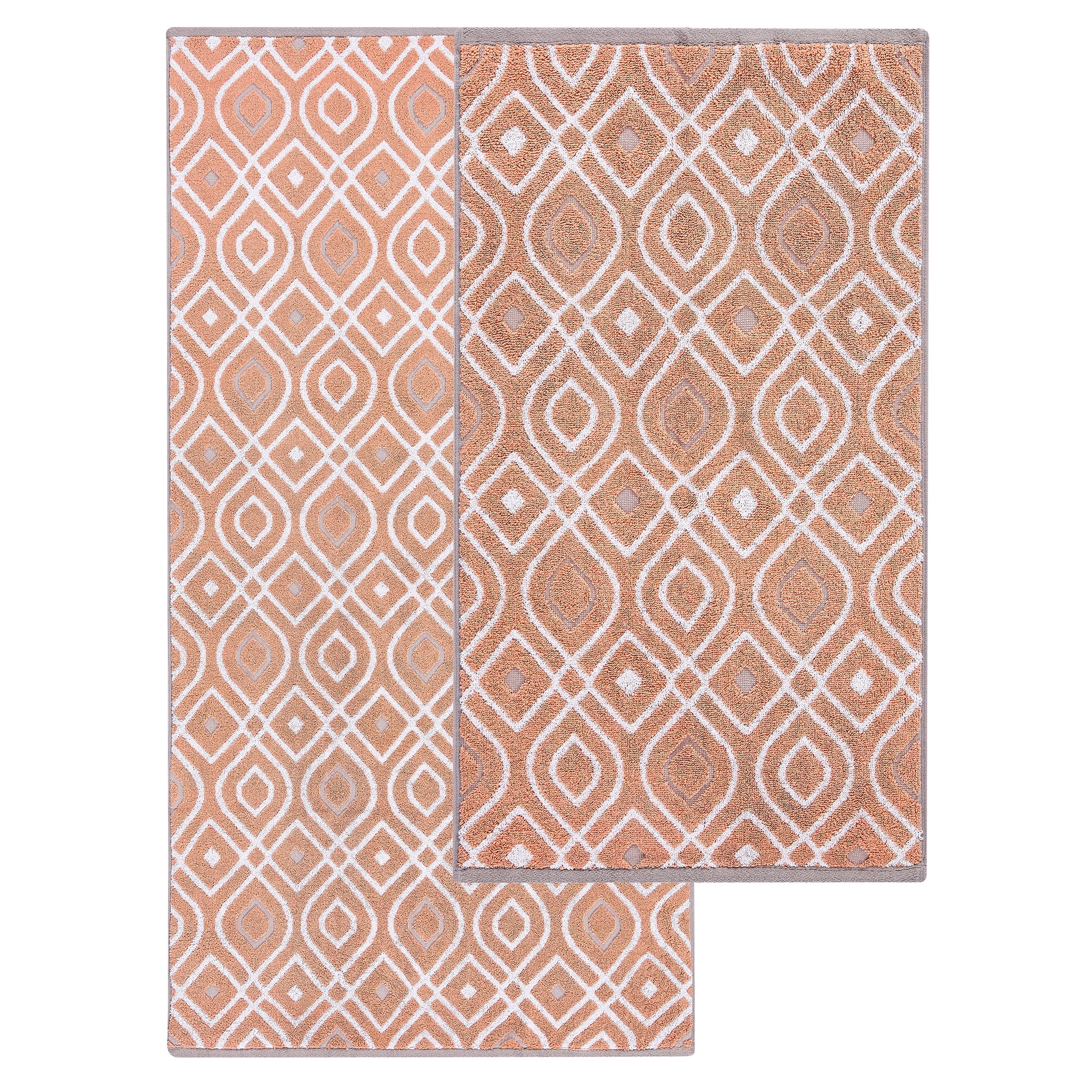 Modern Threads Oxford 6-Piece Yarn Dyed Adult Cotton Bath Towel Set, Coral