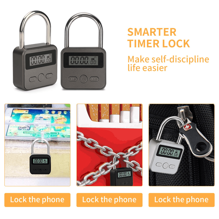 Lock With Timer HAKUNA 99-Hour Metal Timer Lock - USB Rechargeable Time ...