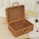 thumbnail image 3 of Caja de Picnic Tejida Caja de Almacenamiento Tejida Retro Inodora de Ratán de Plástico con Mango en Forma de Anillo para Exteriores Color Madera M, 3 of 3