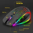 thumbnail image 4 of Ratón inalámbrico para juegos de nido de abeja recargable con luz RGB/clic silencioso/DPI ajustable, ratón óptico para juegos para ordenador portátil kaili Sencillez, 4 of 5