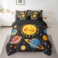 thumbnail image 2 of Manfei Cute Cartoon Planet 7-Piece Twin Bedding Sets,Kawaii Sun Bedding Comforter Set,Colorful Universe Galaxy Sheet Sets For Boys Teens,Super Cozy Room Decor Reversible, 2 of 8
