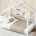 thumbnail image 2 of White metal bed, slats for long service life - Suitable for various bedroom styles, 2 of 2
