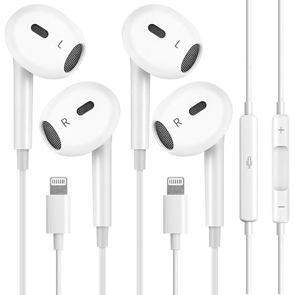 wonima11 2 Pack Wired Headphones for iPhone,in-Ear Earbuds Wired Isolation Noise with Built-in Microphone & Volume Control, Earphones Compatible with iPhone 14/13/12/11/XR/XS/X/8/7/SE/Pro/Pro Max