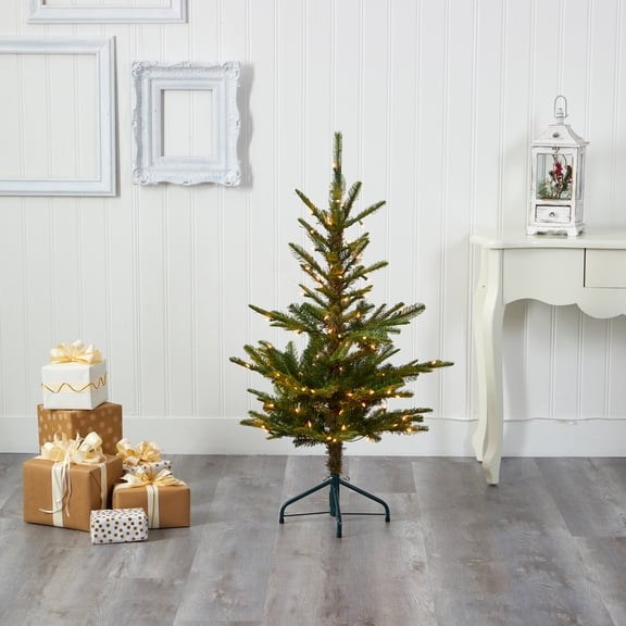 4ft. Layered Washington Spruce Artificial Christmas Tree with 100 Clear Lights and 189 Bendable Branches