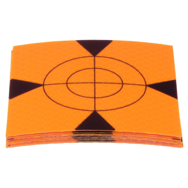 Unique Bargains 10 Packs Survey Reflector Target 80mm Self-adhesive Reflective Tape Survey Target Sheets for Total Stations, Orange