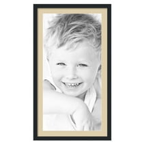 ArtToFrames 22x40" Matted Picture Frame with 18x36" Single Mat Photo Opening Framed in 1.25" Satin Black and 2" Seaside Mat (FWM-3926-22x40)