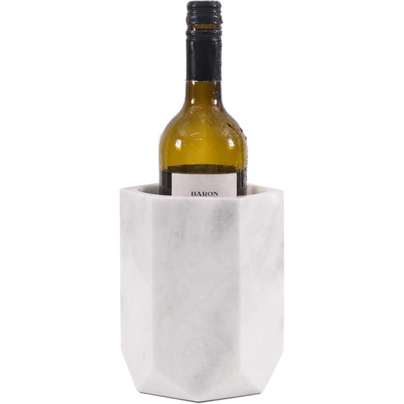 Elborse Marble Wine Chiller Bucket 6.5" inches White Handmade Beverage Cooler & Champagne bucket for Bar Accessories, Ideal Wine Bottle Holder & Small Cooler for Home Decoration