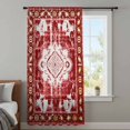 thumbnail image 4 of Red Boho Sheer Curtains 54 Inches Long, Multicolored Colorful Tainted Pattern Tribal Light Filering Curtains, Breathable Simi Curtain Privacy Drapes for Kitchen Bathroom Small Window Treatment, 4 of 9