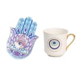 thumbnail image 3 of Tazas de café de cerámica, tazas de mal de ojo, taza turca, juego de tazas y platillos diseñados a mano, juego de tazas de café, café de cerámica, 3 of 5