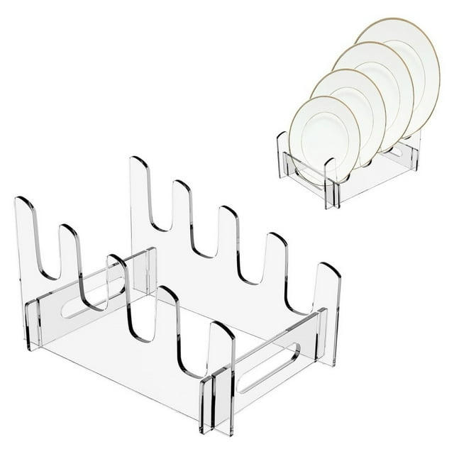 Transparent Detachable Acrylic Food Tray Rack, Multi-layer Dish Drainer, Stackable Storage Organizer, Clear Kitchen Utensil Display Stand, for Countertop Organization, Pantry Shelving, Cabinet