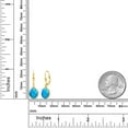 thumbnail image 3 of Gem Stone King 18K Yellow Gold Plated Silver Blue Simulated Opal Leverback Dangle Earrings for Women (1.12 Cttw, Gemstone October Birthstone, Oval Cabochon 9X7MM), 3 of 5