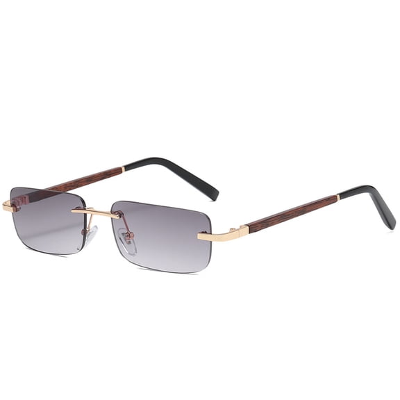 New Square Frameless Retro Sunglasses for Men, Artistic Style Glasses