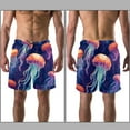 thumbnail image 3 of luoweisi Men's Beach Shorts Quick Dry Swim Trunks with Mesh Lining Colorful Jellyfish M, 3 of 5
