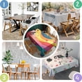 thumbnail image 4 of Colorful Tie Dye Mountain Pattern Rectangle Tablecloth 60"x84",Waterproof Polyester Rectangle Table Cloth, Wipeable Spillproof Polyester Tablecloth for Dining, Camping, Indoor and Outdoor, 4 of 5
