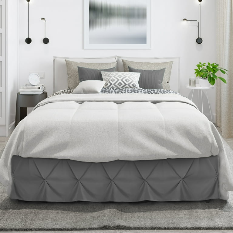 Nestl Queen Size Bed Skirt, 14” Inch Drop, Pinch Pleated