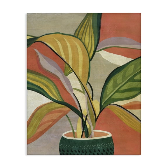 Stupell Industries Tropical Modern Tropical Potted Plant Canvas Art, 24 x 30, by Carol Robinson