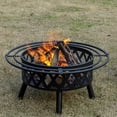 thumbnail image 6 of EcoNook 36 Inch Wood Burning Fire Pit with 2 Loops, Outdoor Fire Pit with Spark Screen & Fire Poker, Cross Weave Firepit for Outside Fireplace Bonfire for Yard,Patio, Garden, 6 of 6