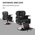 thumbnail image 3 of Barber Chair Hydraulic Reclining Salon Chair Styling Chair Hair Chair 360 Degrees Rolling Swivel Barber Chairs for Barbershop Hair Salon Spa Equipment - Black, 3 of 9