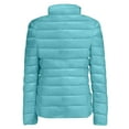 thumbnail image 3 of Hogleaql Womens Puffer Jacket Packable Casual Long Sleeve Zipper Stand Collar Quilted Coat Warm Water-Resistant Ultra Light Puffer Jacket with Pockets Fall Winter Outerwear Turquoise M, 3 of 4