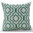 thumbnail image 1 of Pillow Covers, White Throw Pillow Cover Couch, Green Beaded Lattice Trellis Throw Pillow Cover, 20x20 inch (50x50 cm) Throw Pillow Cover, Geometric, Square Silk Pillow - Royal Green, 1 of 3