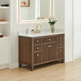 thumbnail image 3 of Cerrito 48" Wood Vanity in Brown Brushed Oak Engineered Stone Top no Mirror, 3 of 14