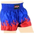 thumbnail image 5 of Men Boxing Shorts MMA Mauy Thai Training Fitness Gym Cage Fight Kickboxing Trunks Clothing Blue Red Flame Large, 5 of 7