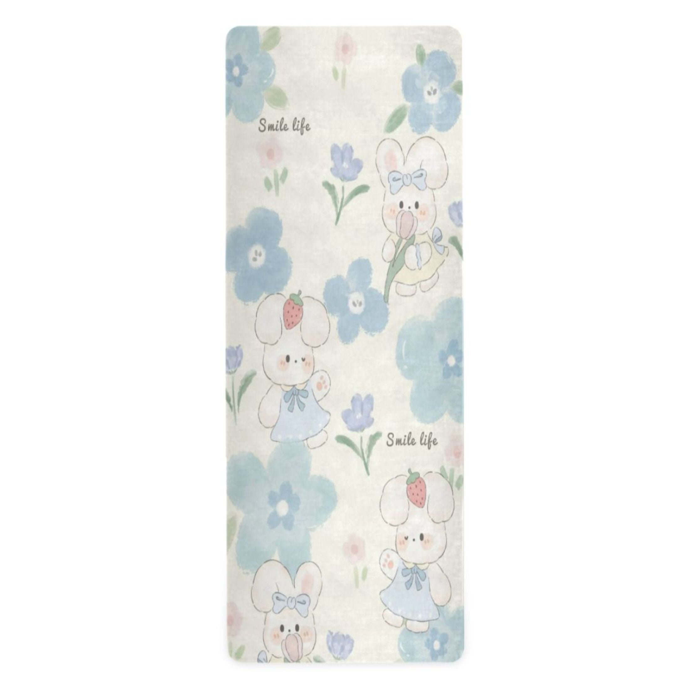 BZSMCE Yoga Mat Women Fitness Mat Cloud Bunny Smile Pattern