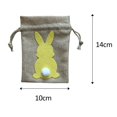 thumbnail image 6 of Easter Bunny Decor Drawstring Burlap Bag 4x5.5inch for Kids Birthday Party Accessory Durable Lightweight Easily Open or Close Washable Yellow, 6 of 6